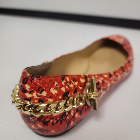 Rachel Zoe Multi Colored flats with gold chain detail on heel size 11M - Picture 7 of 12